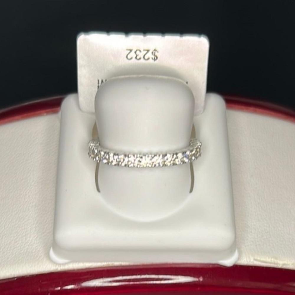Classic Moissanite Pavé Women's Band - Silver